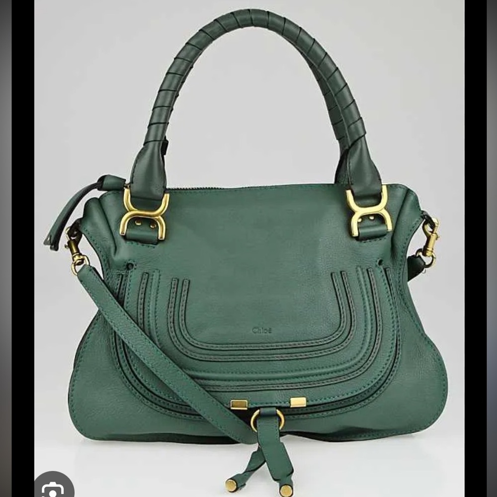 Chloe Eucalyptus Green Marcie Medium Tote Shoulder Bag - Picture 1 of 10